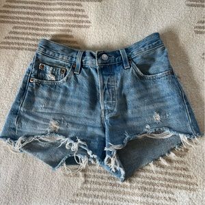 Levi 501 Cutoff Jean Shorts, Size 25
